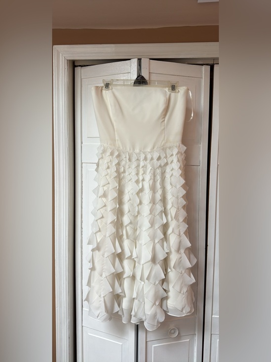 White House Black Market Dresses & Skirts - White House Black Market Cream Strapless Ruffle Tier Dress